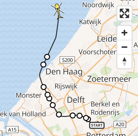 Vlucht Kustwachthelikopter PH-NCG van Rotterdam The Hague Airport naar  op woensdag 15 mei 2024 10:37