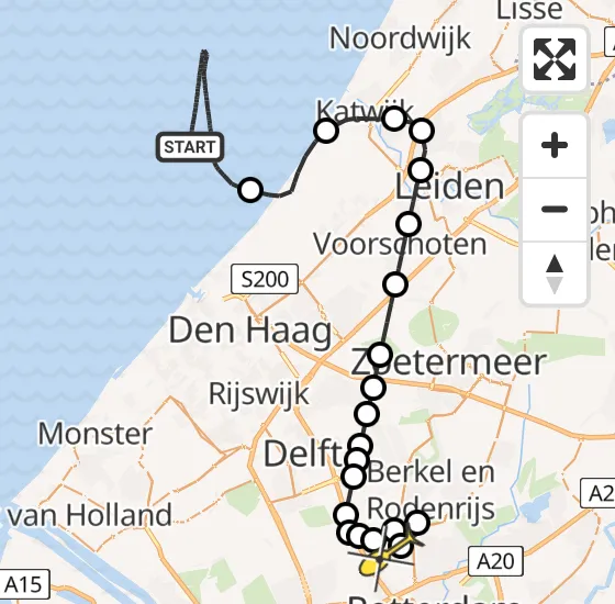 Vlucht Kustwachthelikopter PH-NCG van  naar Rotterdam The Hague Airport op woensdag 15 mei 2024 12:38