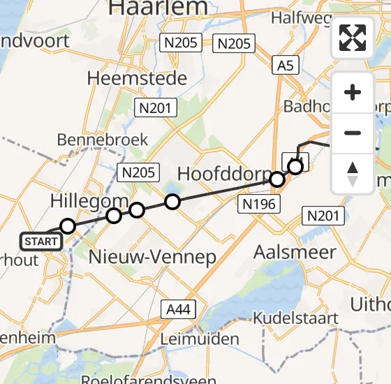 Vlucht Politiehelikopter PH-PXX van Lisse naar Schiphol op woensdag 15 mei 2024 12:40