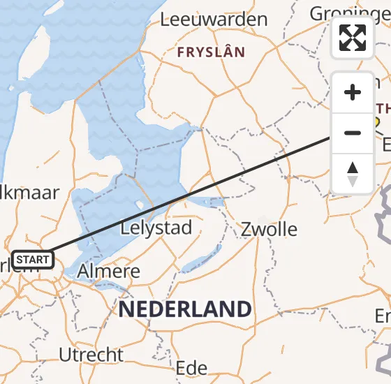 Vlucht Traumahelikopter PH-TTR van Amsterdam Heliport naar Westerbork op woensdag 15 mei 2024 16:24