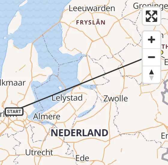 Vlucht Traumahelikopter PH-TTR van Amsterdam Heliport naar Westerbork op woensdag 15 mei 2024 18:24