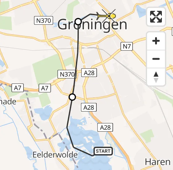 Vlucht Traumahelikopter PH-MAA van Haren naar Universitair Medisch Centrum Groningen op woensdag 15 mei 2024 18:14