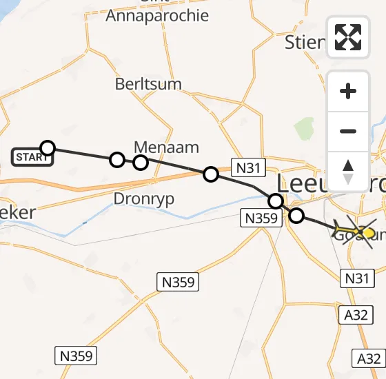 Vlucht Ambulancehelikopter PH-OOP van Boer naar Goutum op woensdag 15 mei 2024 23:30