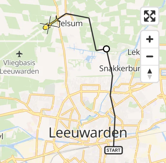 Vlucht Ambulancehelikopter PH-OOP van Leeuwarden naar Vliegbasis Leeuwarden op donderdag 16 mei 2024 0:01