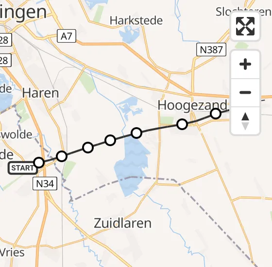 Vlucht Traumahelikopter PH-MAA van Groningen Airport Eelde naar Sappemeer op donderdag 16 mei 2024 3:21