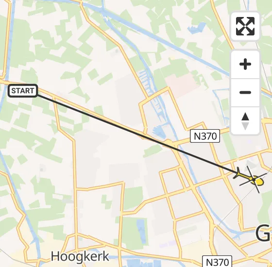 Vlucht Ambulancehelikopter PH-OOP van Groningen naar Groningen op donderdag 16 mei 2024 8:48