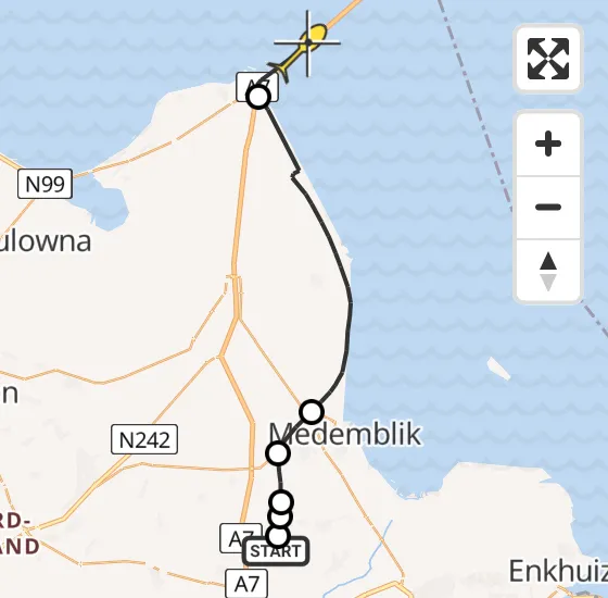 Vlucht Politiehelikopter PH-PXE van Benningbroek naar Den Oever op donderdag 16 mei 2024 8:51