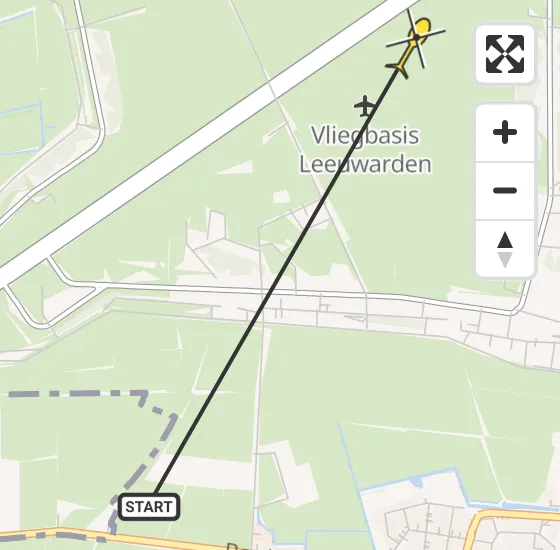 Vlucht Ambulancehelikopter PH-OOP van Leeuwarden naar Vliegbasis Leeuwarden op donderdag 16 mei 2024 10:59