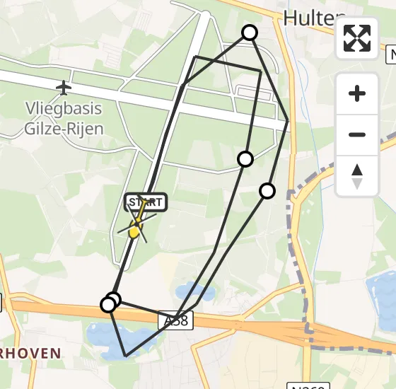 Vlucht Politiehelikopter PH-PXX van Vliegbasis Gilze-Rijen naar Vliegbasis Gilze-Rijen op donderdag 16 mei 2024 11:26