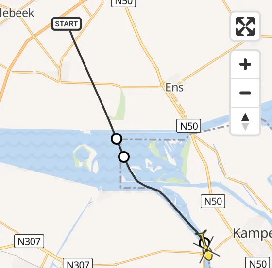 Vlucht Politiehelikopter PH-PXE van Nagele naar Kampen op donderdag 16 mei 2024 9:34