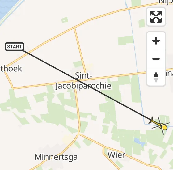 Vlucht Ambulancehelikopter PH-OOP van St.-Jacobiparochie naar St.-Jacobiparochie op donderdag 16 mei 2024 15:12
