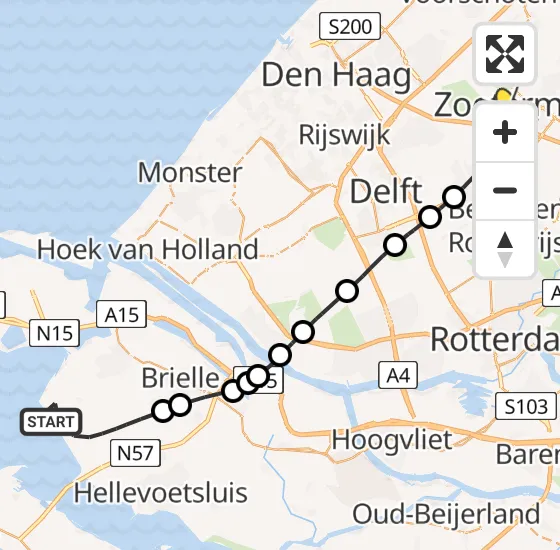 Vlucht Traumahelikopter PH-UMC van Rockanje naar Zoetermeer op donderdag 16 mei 2024 16:16
