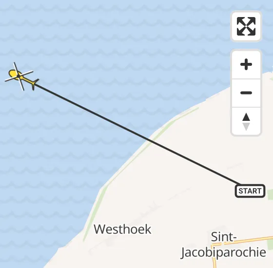 Vlucht Ambulancehelikopter PH-OOP van St.-Jacobiparochie naar Oosterend op donderdag 16 mei 2024 20:55