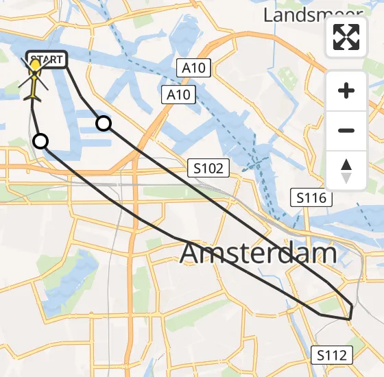 Vlucht Traumahelikopter PH-TTR van Amsterdam Heliport naar Amsterdam Heliport op vrijdag 17 mei 2024 6:12