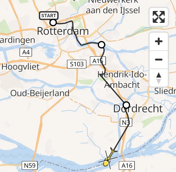 Vlucht Politiehelikopter PH-PXA van Rotterdam The Hague Airport naar Strijensas op vrijdag 17 mei 2024 6:16
