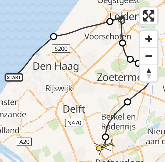 Vlucht Politiehelikopter PH-PXA van Den Haag naar Rotterdam The Hague Airport op vrijdag 17 mei 2024 11:58
