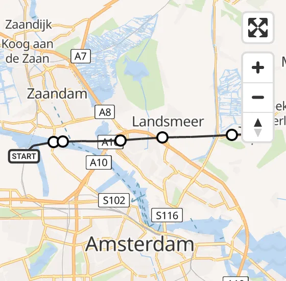 Vlucht Traumahelikopter PH-TTR van Amsterdam Heliport naar Broek in Waterland op vrijdag 17 mei 2024 18:34