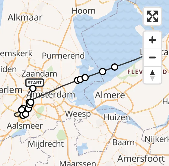 Vlucht Traumahelikopter PH-TTR van Amsterdam Heliport naar Lelystad op zaterdag 18 mei 2024 7:42