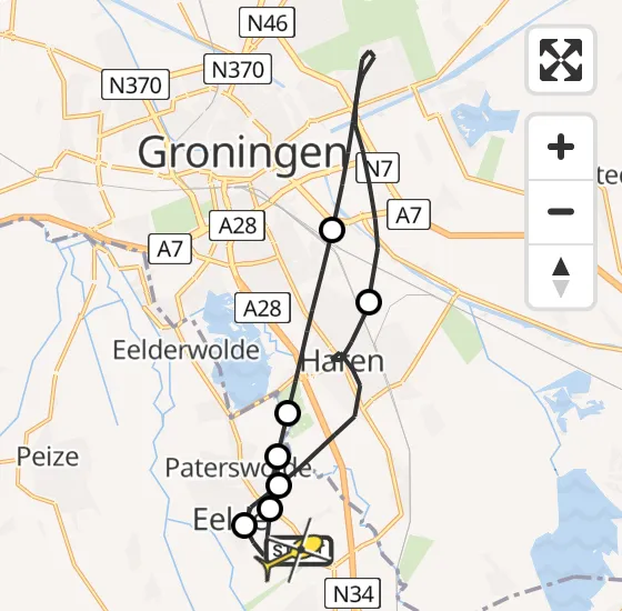 Vlucht Traumahelikopter PH-MAA van Groningen Airport Eelde naar Groningen Airport Eelde op zaterdag 18 mei 2024 12:04