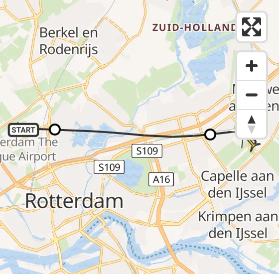 Vlucht Traumahelikopter PH-UMC van Rotterdam The Hague Airport naar Capelle aan den IJssel op zaterdag 18 mei 2024 15:14