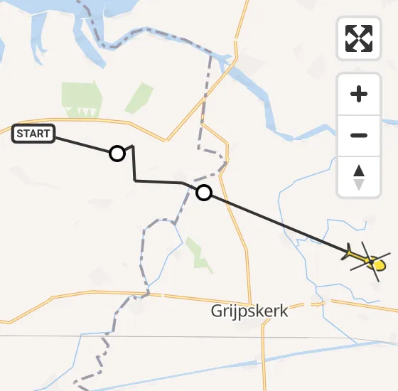 Vlucht Ambulancehelikopter PH-OOP van Kollumerpomp naar Niehove op zaterdag 18 mei 2024 16:38
