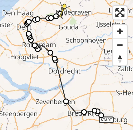 Vlucht Politiehelikopter PH-PXY van Tilburg naar Boskoop op zondag 19 mei 2024 9:27
