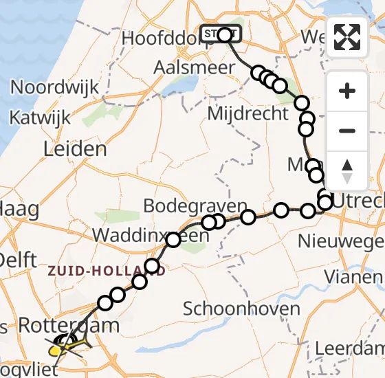 Vlucht Politiehelikopter PH-PXF van Schiphol naar Rotterdam op zondag 19 mei 2024 10:37