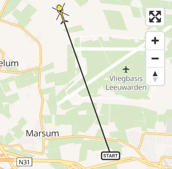 Vlucht Ambulancehelikopter PH-OOP van Leeuwarden naar Leeuwarden op zondag 19 mei 2024 10:37