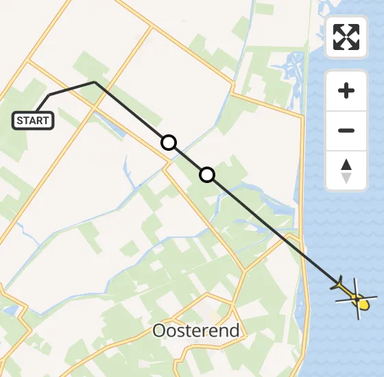 Vlucht Kustwachthelikopter PH-SAR van Texel International Airport naar Oosterend op zondag 19 mei 2024 13:04
