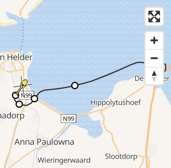 Vlucht Kustwachthelikopter PH-SAR van Den Oever naar Vliegveld De Kooy op zondag 19 mei 2024 13:15