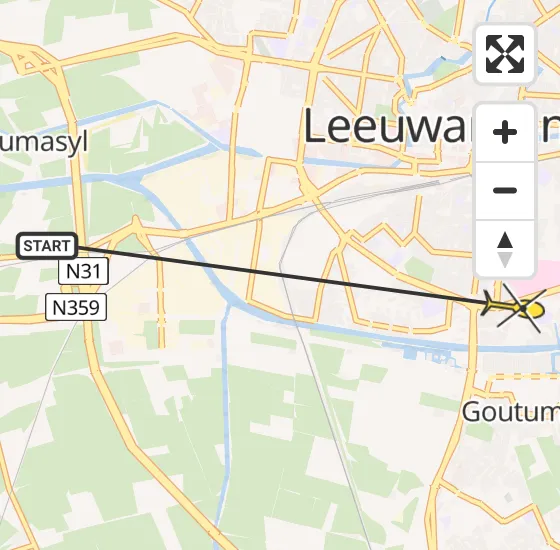 Vlucht Ambulancehelikopter PH-OOP van Leeuwarden naar Leeuwarden op zondag 19 mei 2024 17:30