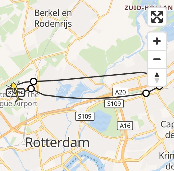 Vlucht Traumahelikopter PH-UMC van Rotterdam The Hague Airport naar Rotterdam The Hague Airport op zondag 19 mei 2024 18:00