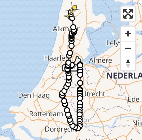 Vlucht Politiehelikopter PH-PXF van Schiphol naar Haringhuizen op maandag 20 mei 2024 7:05