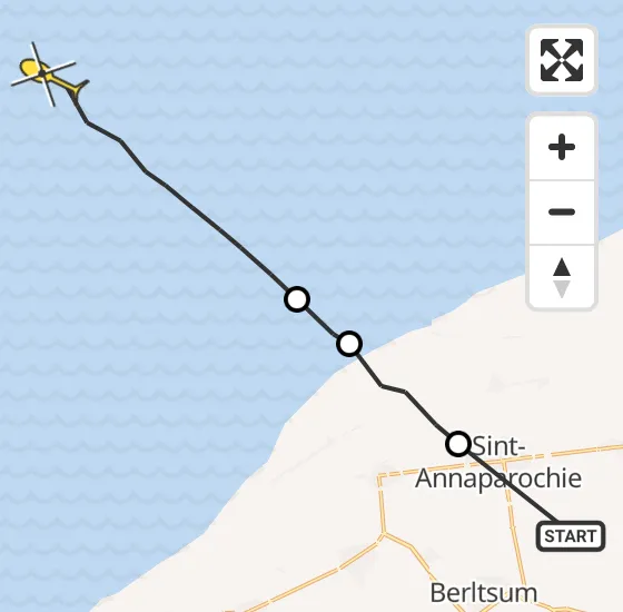 Vlucht Ambulancehelikopter PH-OOP van St.-Annaparochie naar Oosterend op maandag 20 mei 2024 7:06