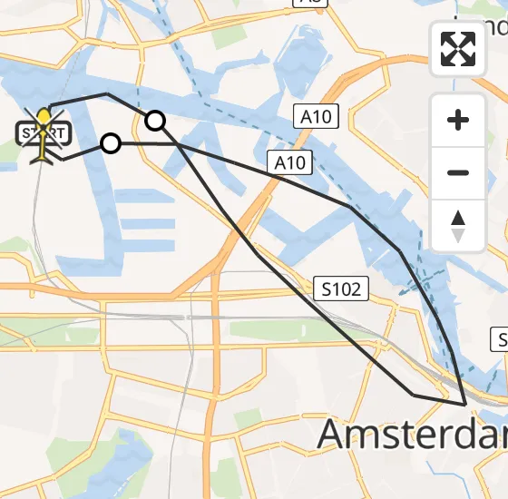 Vlucht Traumahelikopter PH-TTR van Amsterdam Heliport naar Amsterdam Heliport op maandag 20 mei 2024 10:07