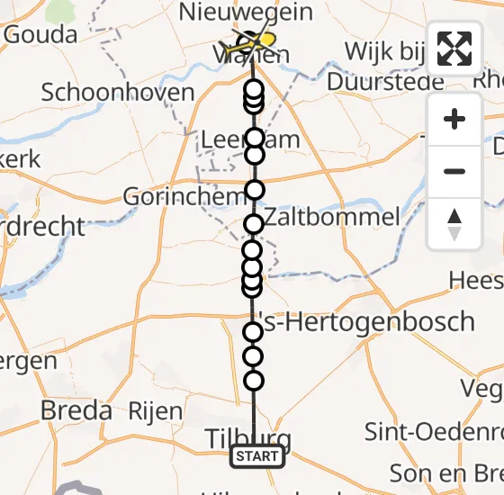 Vlucht Traumahelikopter PH-UMC van Tilburg naar Vianen op maandag 20 mei 2024 11:35
