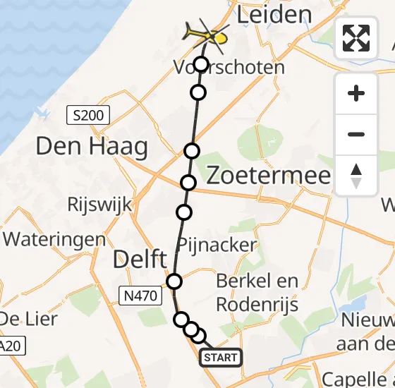 Vlucht Traumahelikopter PH-UMC van Rotterdam The Hague Airport naar Wassenaar op maandag 20 mei 2024 12:56