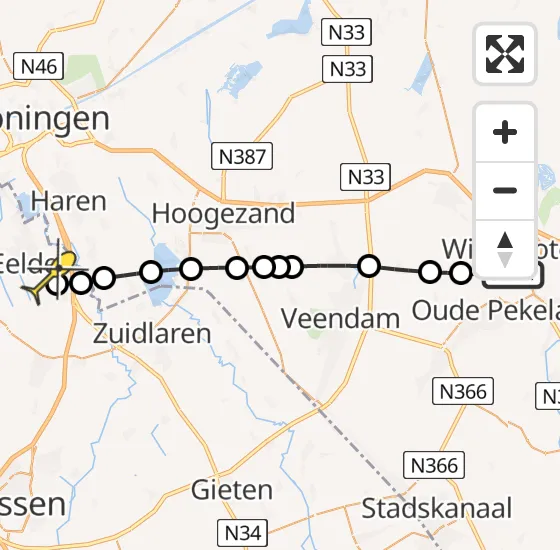 Vlucht Traumahelikopter PH-MAA van Winschoten naar Groningen Airport Eelde op dinsdag 21 mei 2024 13:29