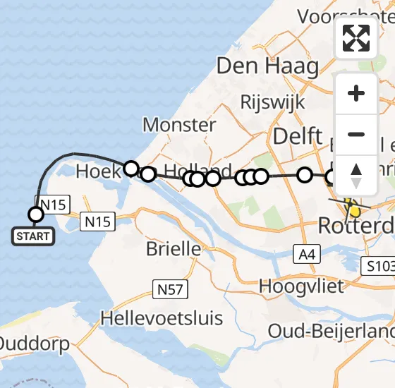 Vlucht Kustwachthelikopter PH-NCG van  naar Rotterdam The Hague Airport op woensdag 22 mei 2024 9:37