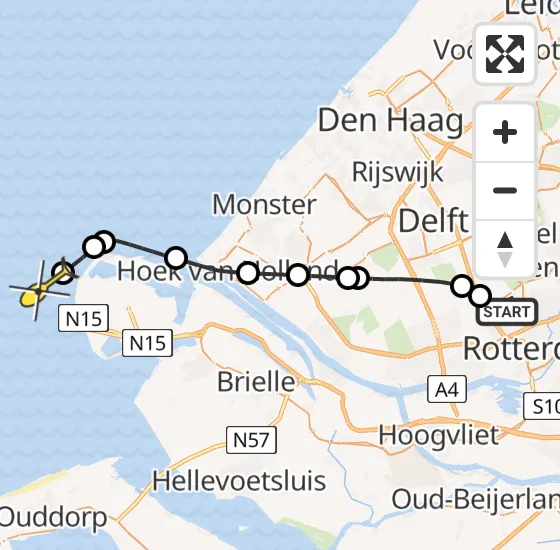 Vlucht Kustwachthelikopter PH-NCG van Rotterdam The Hague Airport naar  op woensdag 22 mei 2024 10:46