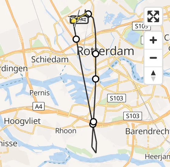 Vlucht Traumahelikopter PH-UMC van Rotterdam The Hague Airport naar Rotterdam The Hague Airport op woensdag 22 mei 2024 11:30