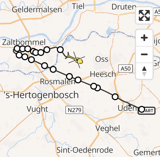Vlucht Politiehelikopter PH-PXX van Vliegbasis Volkel naar Lith op woensdag 22 mei 2024 11:36