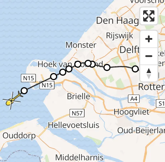 Vlucht Kustwachthelikopter PH-NCG van Rotterdam The Hague Airport naar  op woensdag 22 mei 2024 12:08