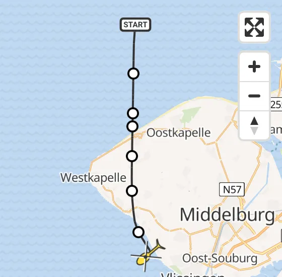 Vlucht Kustwachthelikopter PH-NCG van  naar Vlissingen op woensdag 22 mei 2024 12:58