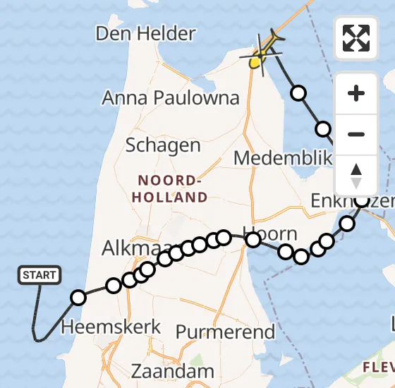 Vlucht Kustwachthelikopter PH-SAR van  naar Wieringerwerf op woensdag 22 mei 2024 14:02