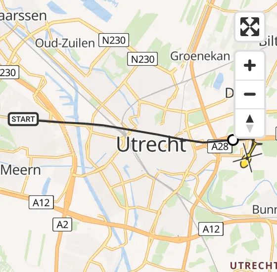 Vlucht Traumahelikopter PH-TTR van Utrecht naar Universitair Medisch Centrum Utrecht op donderdag 23 mei 2024 10:17
