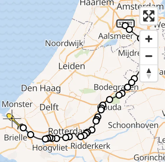 Vlucht Politiehelikopter PH-PXX van Schiphol naar Hoek van Holland op donderdag 23 mei 2024 17:21