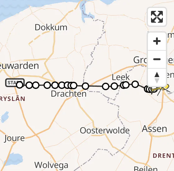 Vlucht Traumahelikopter PH-MAA van Wirdum naar Groningen Airport Eelde op donderdag 23 mei 2024 17:47