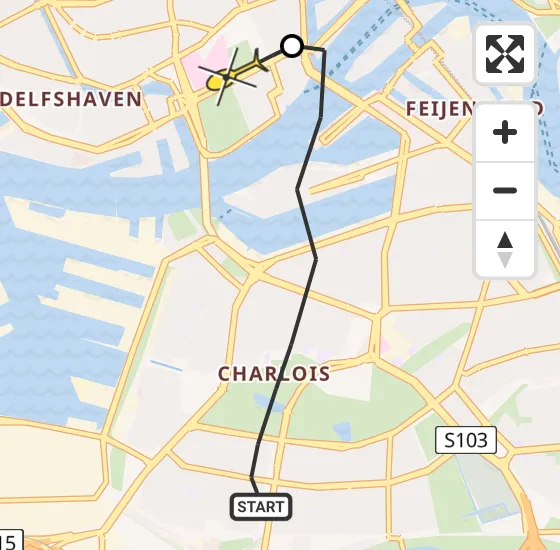 Vlucht Traumahelikopter PH-UMC van Rotterdam naar Erasmus MC op donderdag 23 mei 2024 18:02