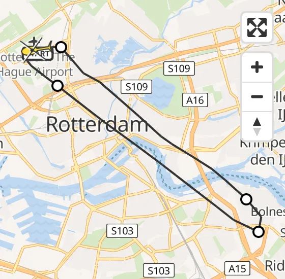 Vlucht Traumahelikopter PH-UMC van Rotterdam The Hague Airport naar Rotterdam The Hague Airport op donderdag 23 mei 2024 18:51